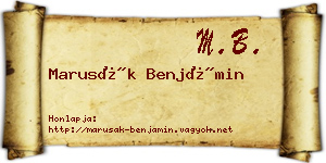 Marusák Benjámin névjegykártya